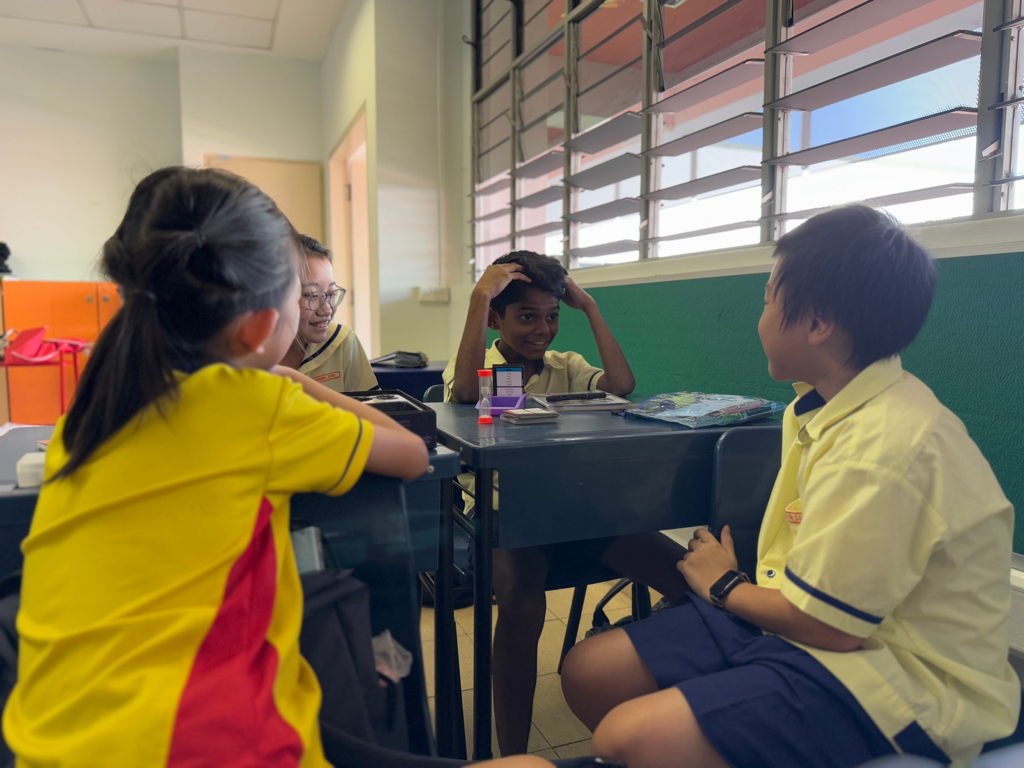 Students bonding through playing level games!
